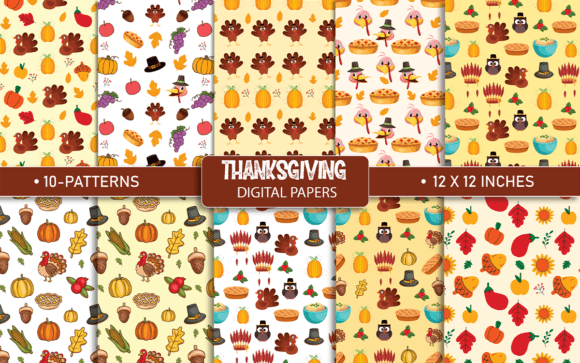 Download Thanksgiving Digital Paper Patterns - Paper patterns Collection
