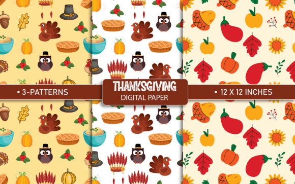 Download Thanksgiving Digital Paper Patterns - Paper patterns Collection