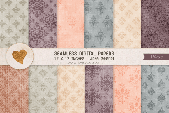Download Grunge Damask Seamless Paper Patterns - Paper patterns Collection