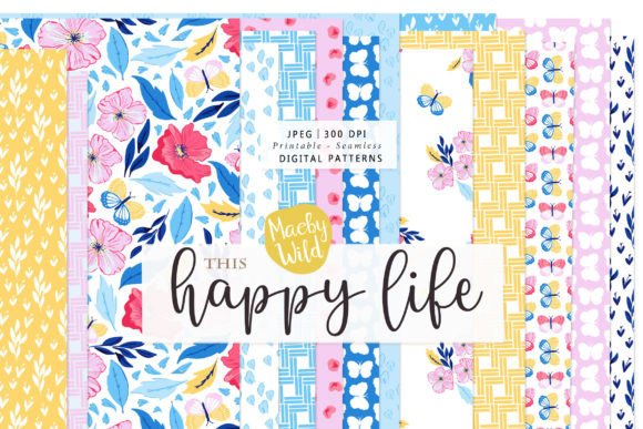 Download This Happy Life Seamless Paper Patterns - Paper patterns Collection