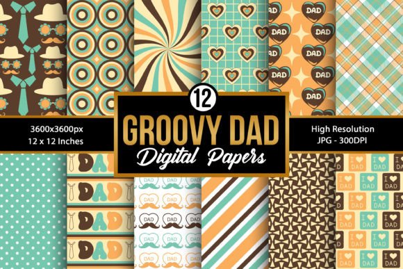 Download Groovy Dad Digital Paper Patterns - Paper patterns Collection