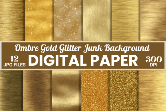 Download Ombre Gold Glitter Junk Background Paper - Premium Resources