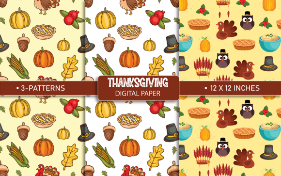 Download Thanksgiving Digital Paper Patterns - Paper patterns Collection
