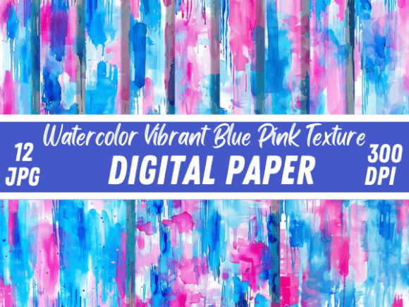 Download Watercolor Vibrant Blue Pink Patterns - Pink patterns Collection