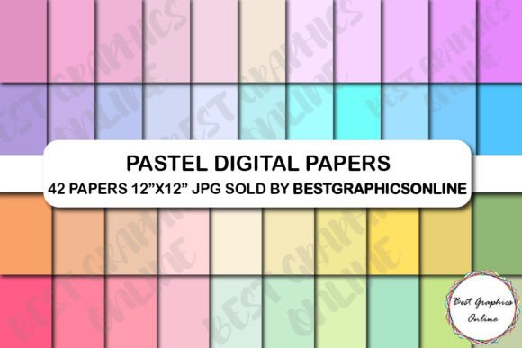 Download 42 Pastels Digital Papers Light Colors - Light colors Collection