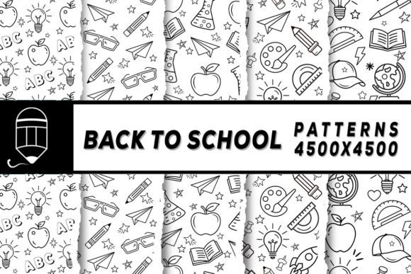 Download Back to School Digital Papers Patterns - School digital papers Collection