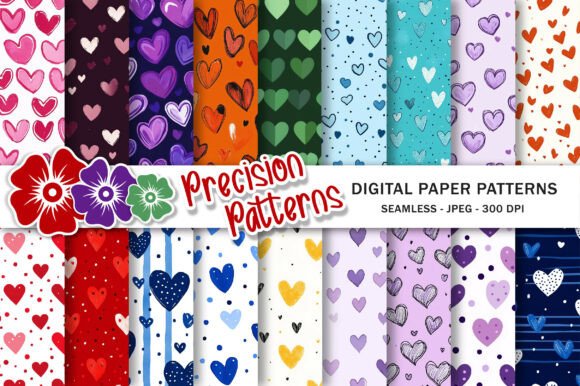 Download Watercolor Hearts Paper Patterns - Paper patterns Collection