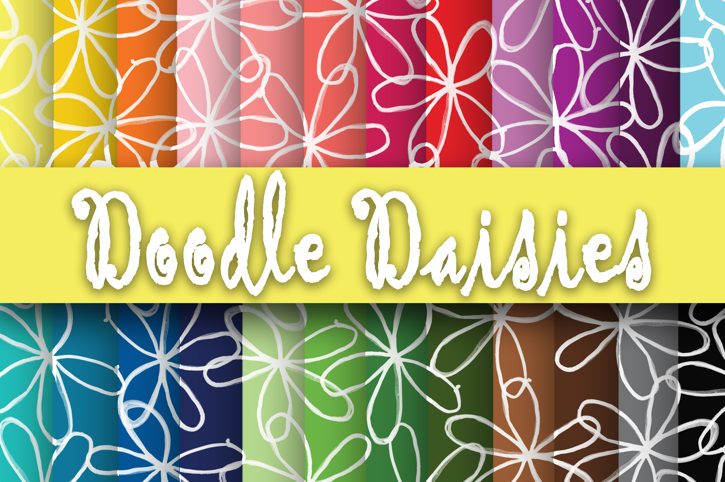 Download Doodle Daisies Digital Paper - Premium Resources