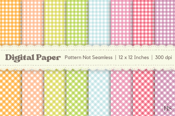 Download Colorful Gingham Digital Paper Patterns - Paper patterns Collection
