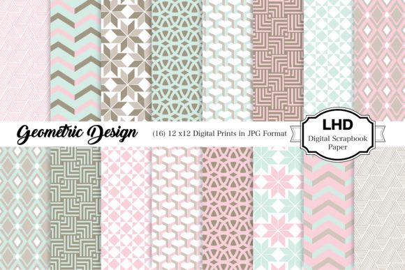 Download Geometric Pastel Digital Paper Patterns - Paper patterns Collection