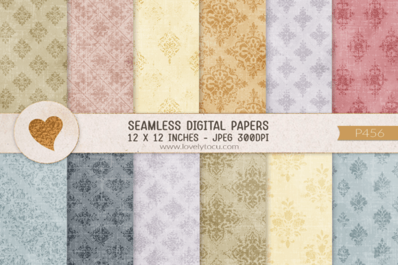 Download Grunge Damask Seamless Paper Patterns - Paper patterns Collection