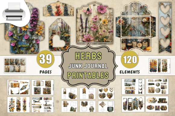 Download Herbs Junk Journal Printables Supplies - Journal printables Collection