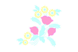 Download Colorful Flowers Embellishment - Light Colors - Light colors Collection