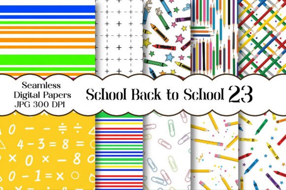Download School Back to School Digital Papers - School digital papers Collection