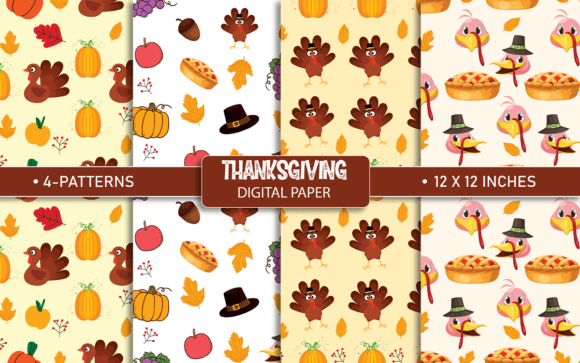 Download Thanksgiving Digital Paper Patterns - Paper patterns Collection